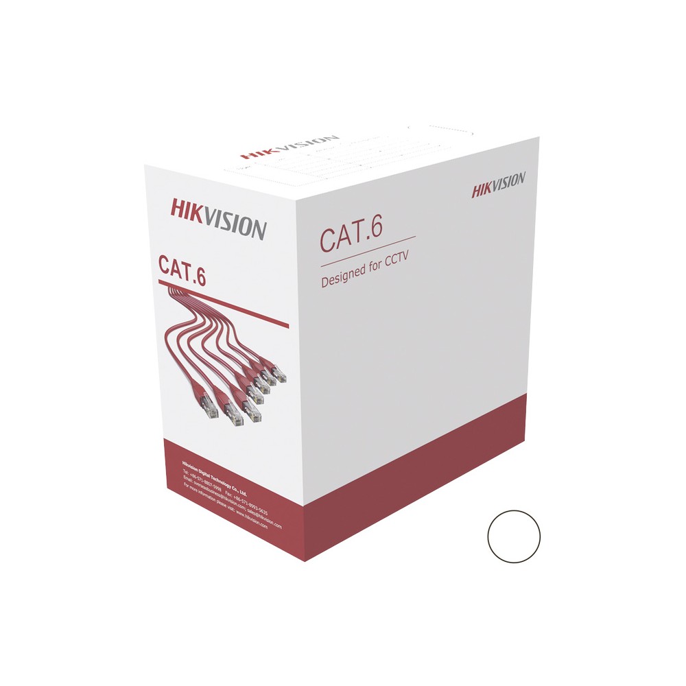 Cable UTP Cat6 CCA Unifilar 305m interior DS-1LN6U-W/CCA Hikvision